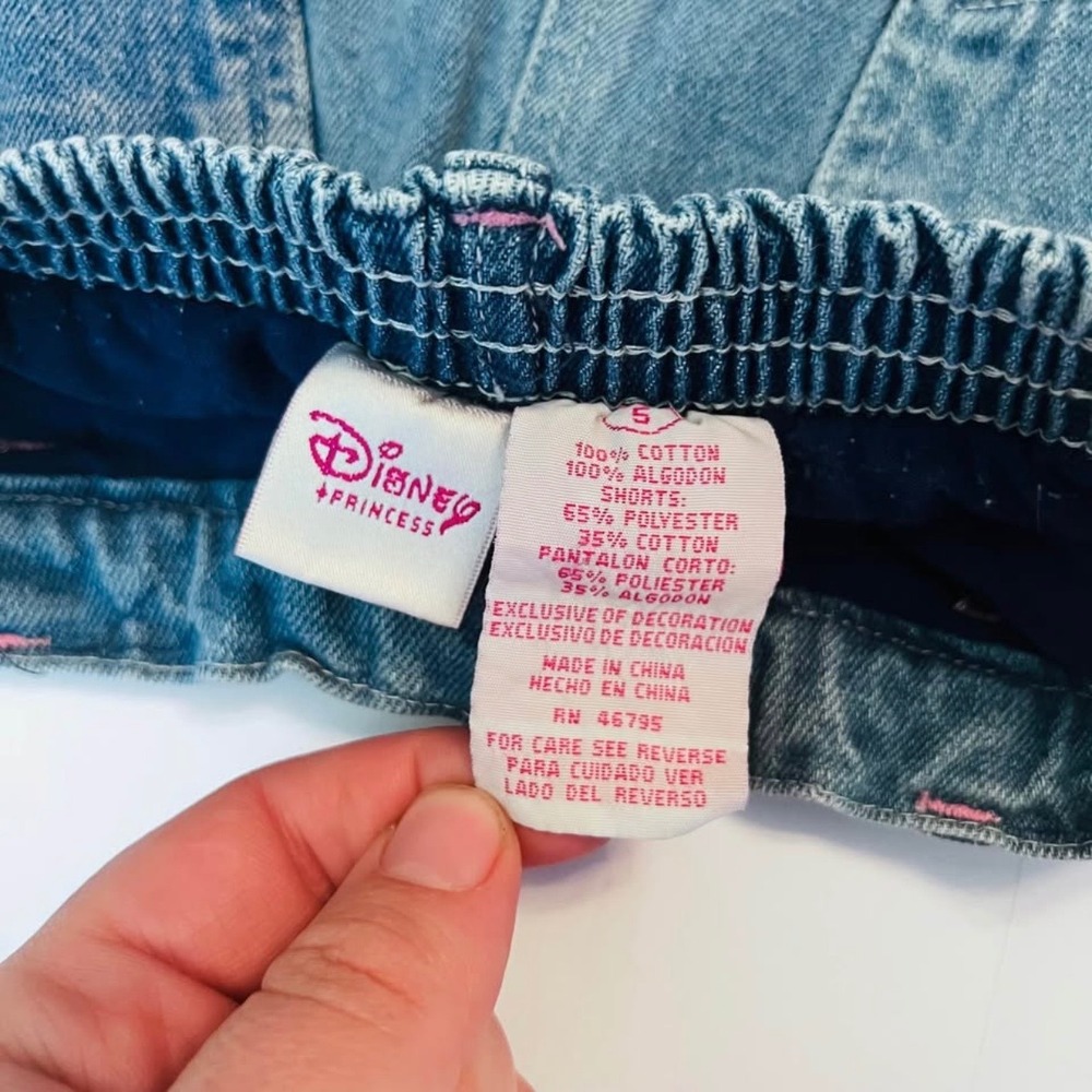 Disney Princess Girls Denim Skort Size 5 Embroidered Floral - Picture 4 of 7